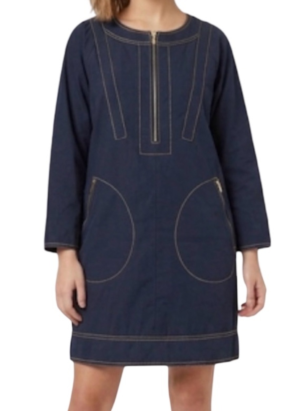 French Connection Contrast Stitching Dress